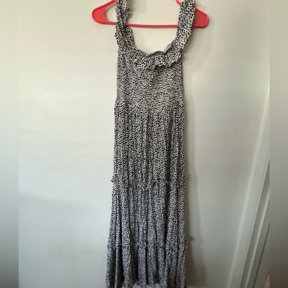 Express Off the Shoulder Ruffle Maxi Dress Size S Black and White